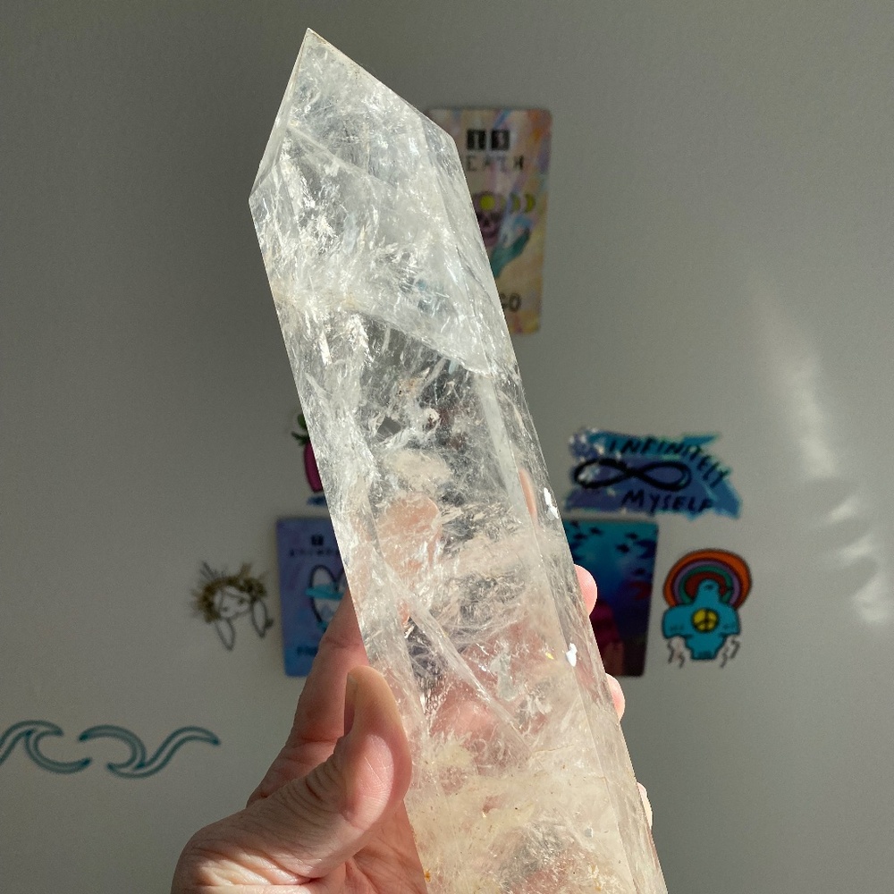 XL TALL Clear Quartz Tower! FULL of sparkles! Ethically mined! Crown chakra!